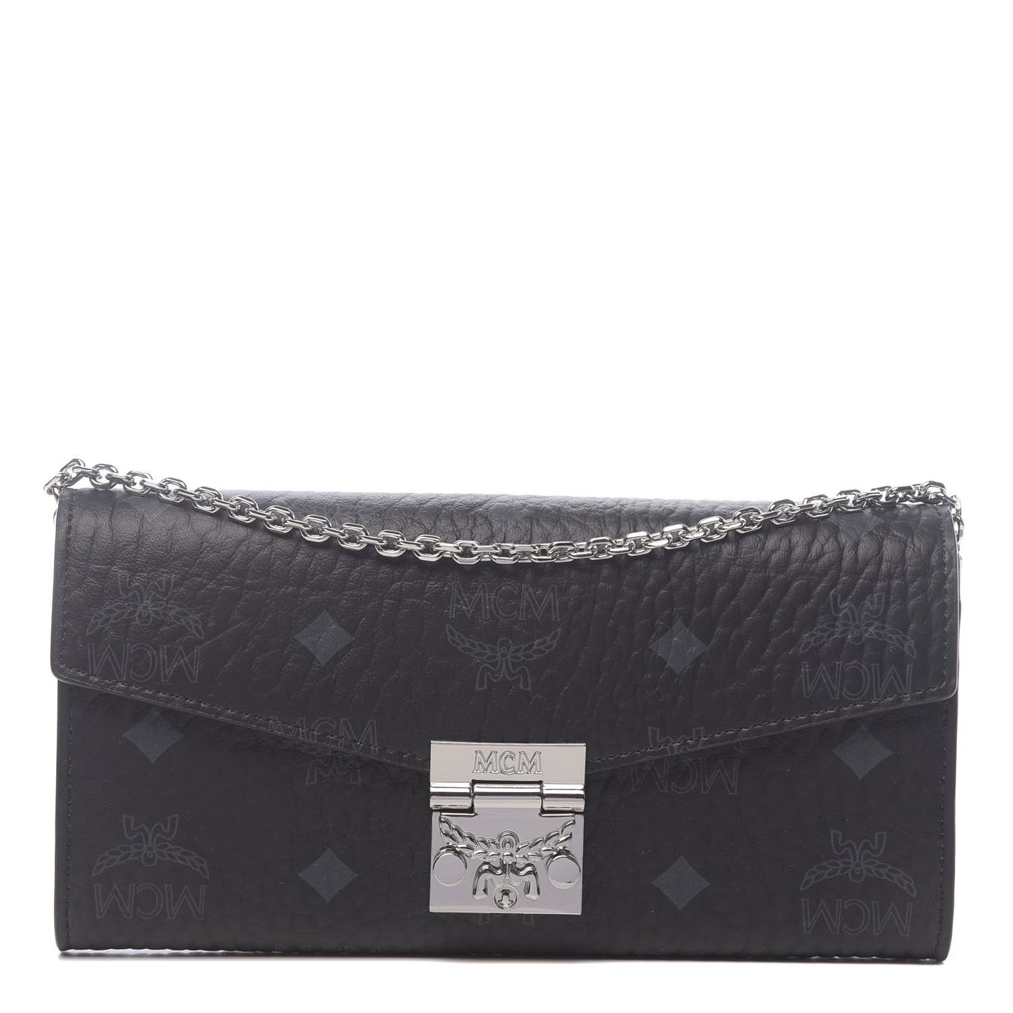 Visetos Large Patricia Wallet On Chain Black
