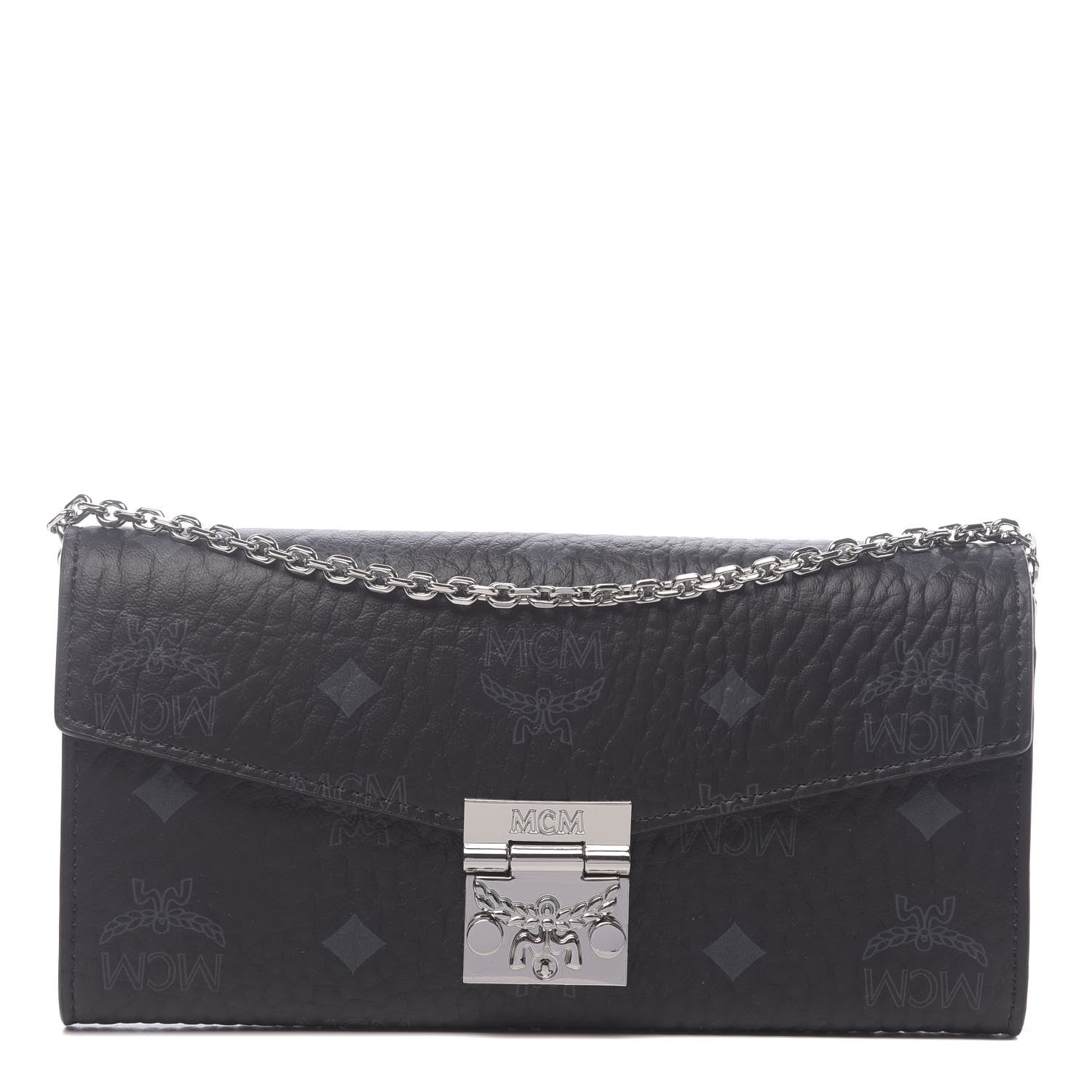 MCM Visetos Large Patricia Wallet On Chain Black 1 of 10
