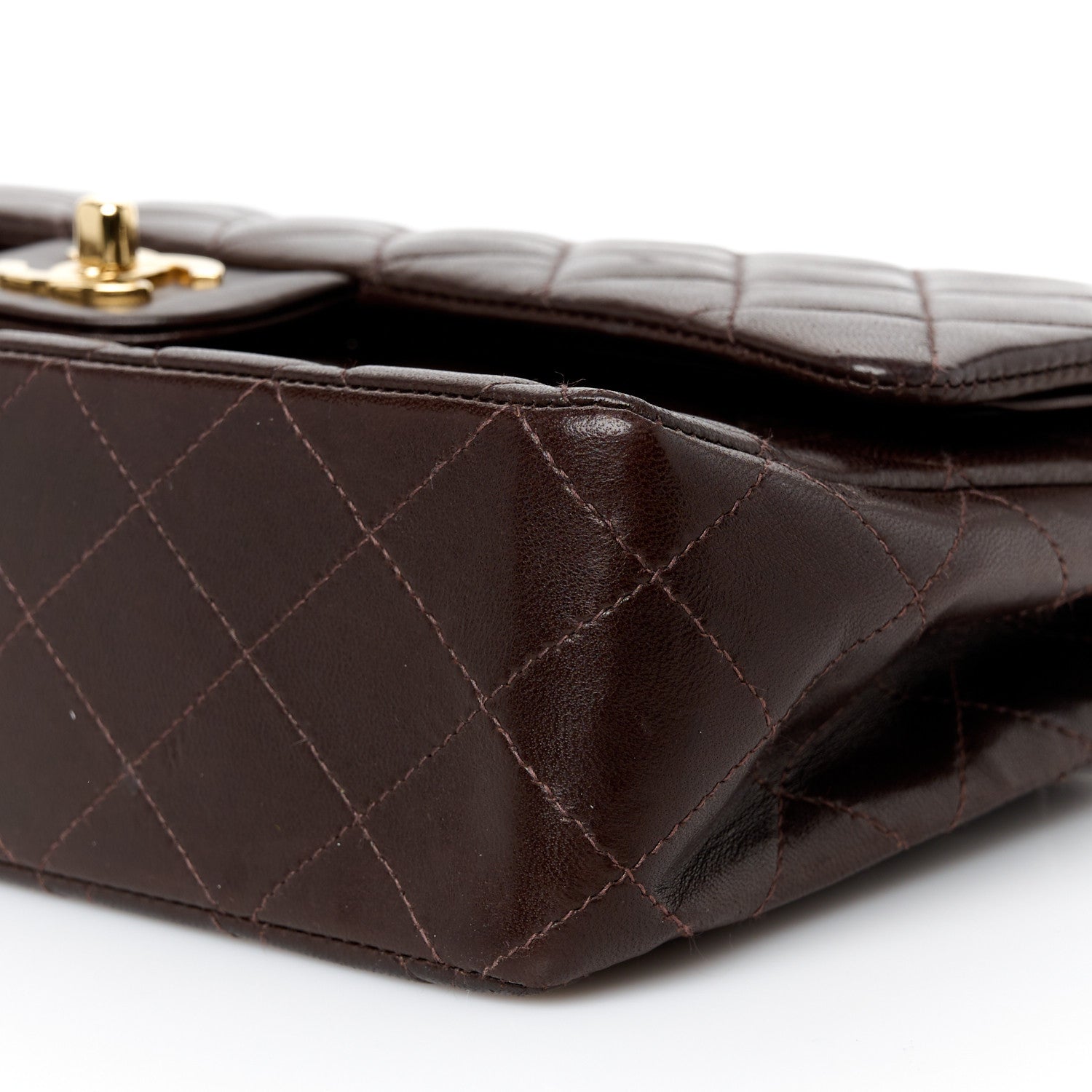 Chanel Lambskin Quilted Medium Double Flap Dark Brown 11 of 11