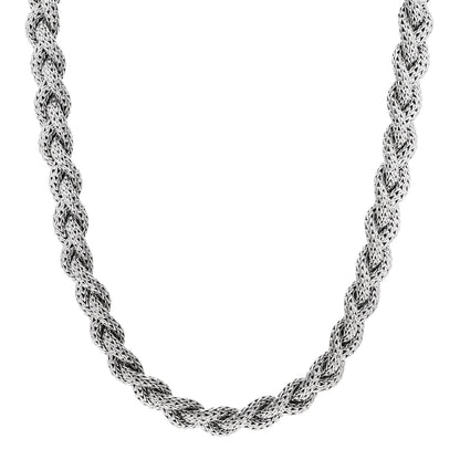 John Hardy Sterling Silver Diamond 16mm Braided Chain Necklace 1 of 5