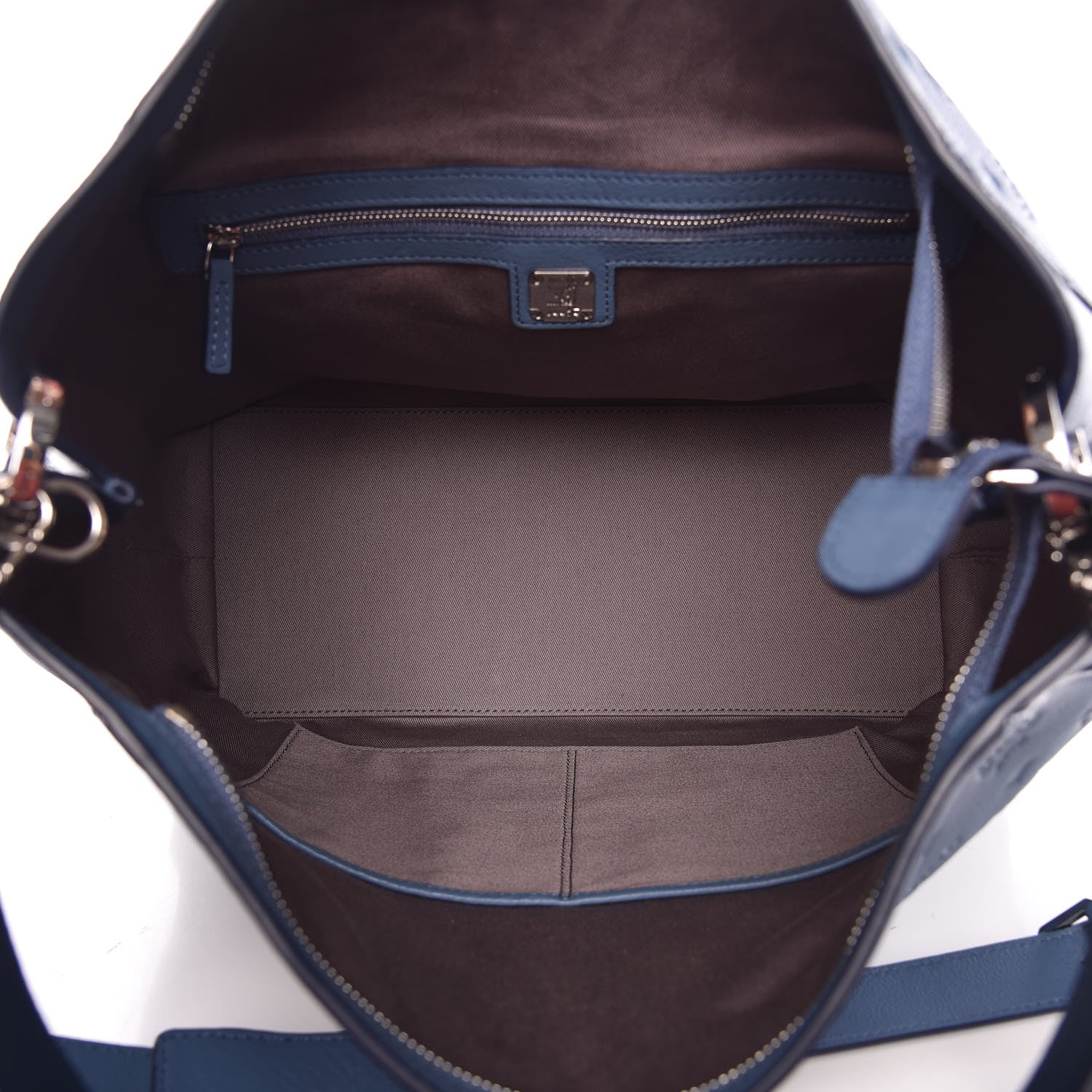 MCM Calfskin Ottomar Monogram Large Klara Hobo Luft Blue 6 of 8