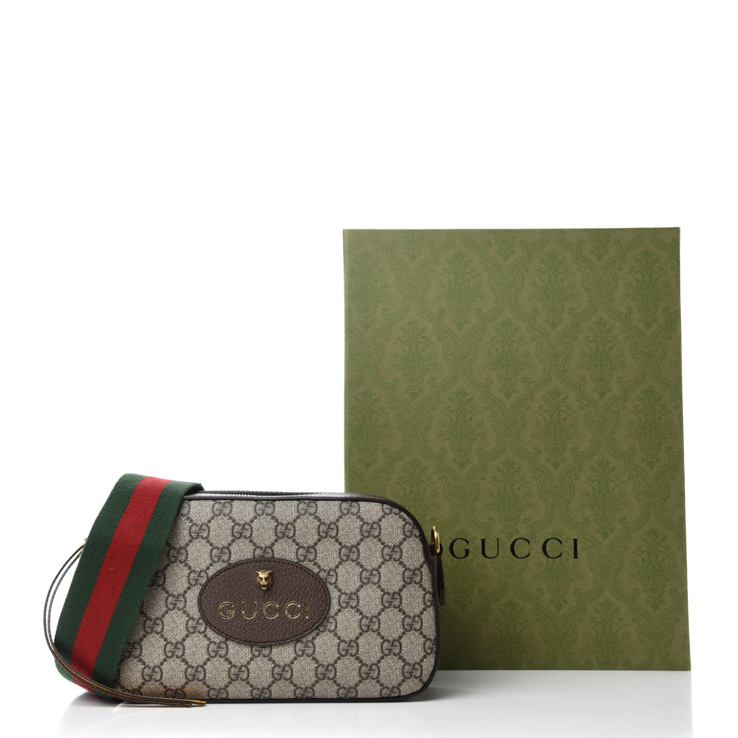 Gucci GG Supreme Monogram Web Neo Vintage Shoulder Bag Beige New Acero Crop 11 of 11