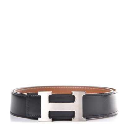Hermes Box Togo 32mm H Belt 85 Black Gold 1 of 9
