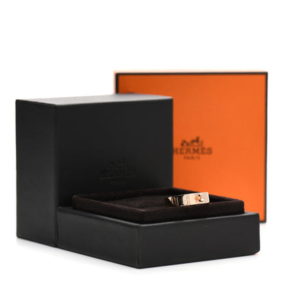 Hermes 18K Rose Gold Diamond PM Kelly Ring 54 6.75 4 of 4