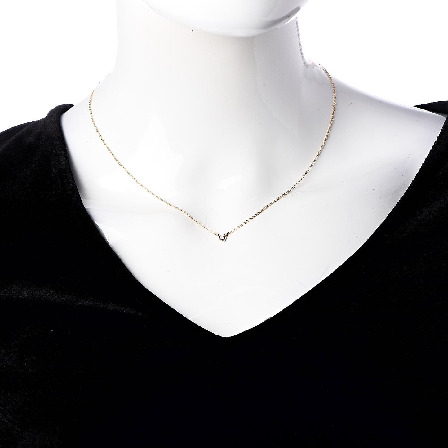 18K Rose Gold Diamond .03ct Elsa Peretti Diamonds by the Yard Pendant Necklace