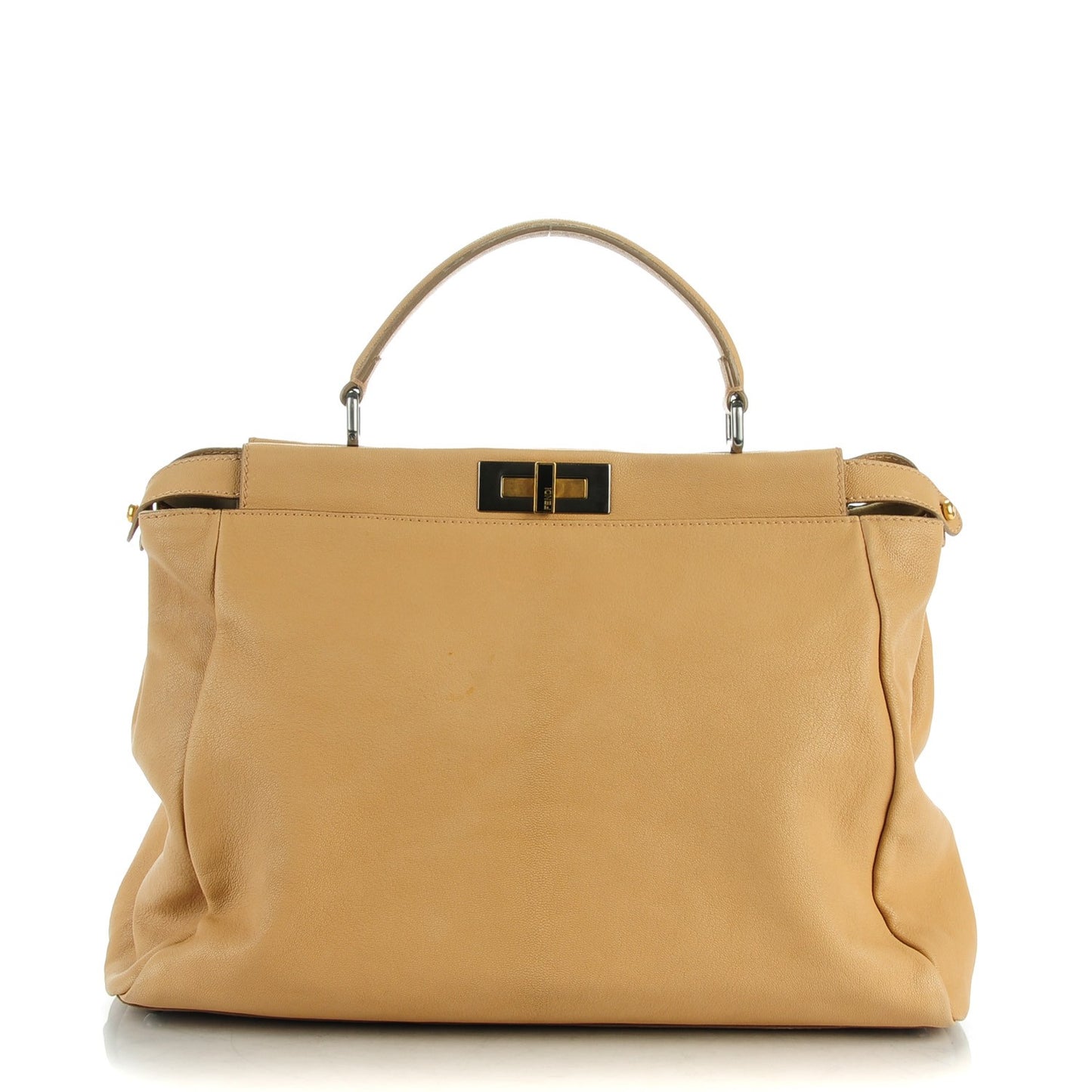 Goatskin Large Peekaboo Iconic Satchel Grigio Black
