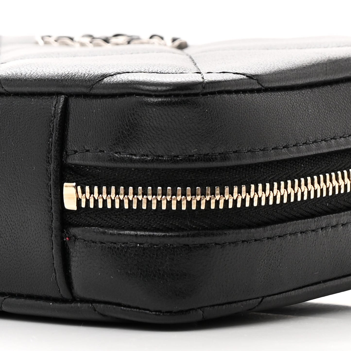 Goatskin Quilted Chanel 19 Camera Crossbody Case Black