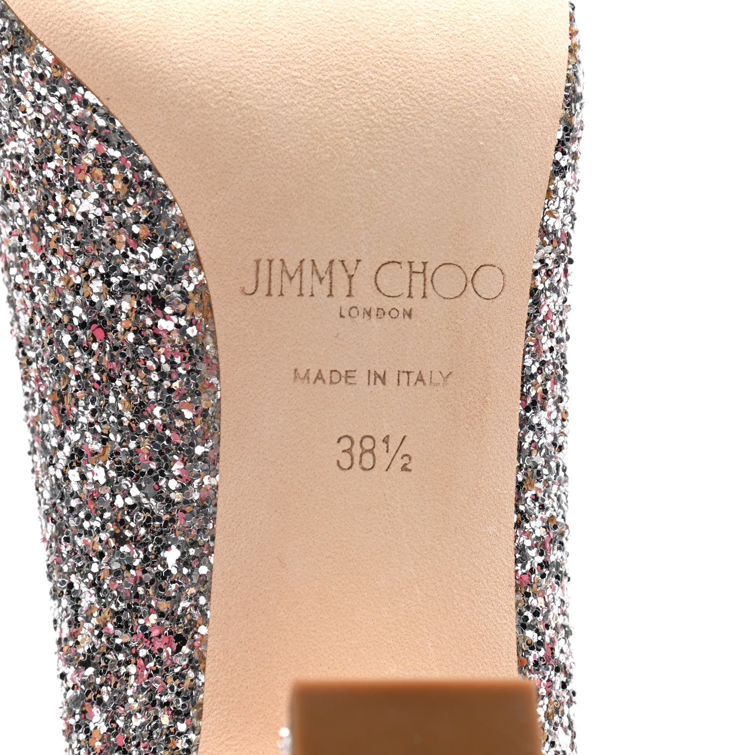 Jimmy Choo Coarse Glitter Calfskin Billie 85 Pump 38.5 Metallic 8 of 10
