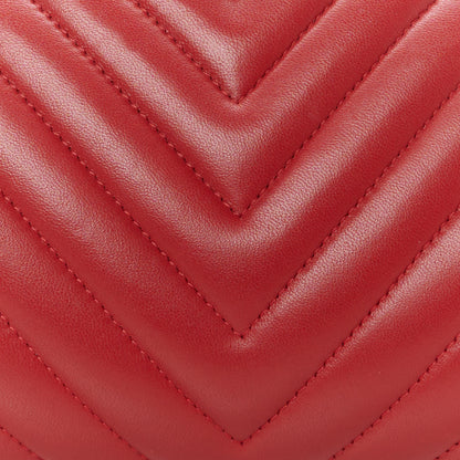 Chanel Lambskin Chevron Quilted Timeless Clutch Red 8 of 8