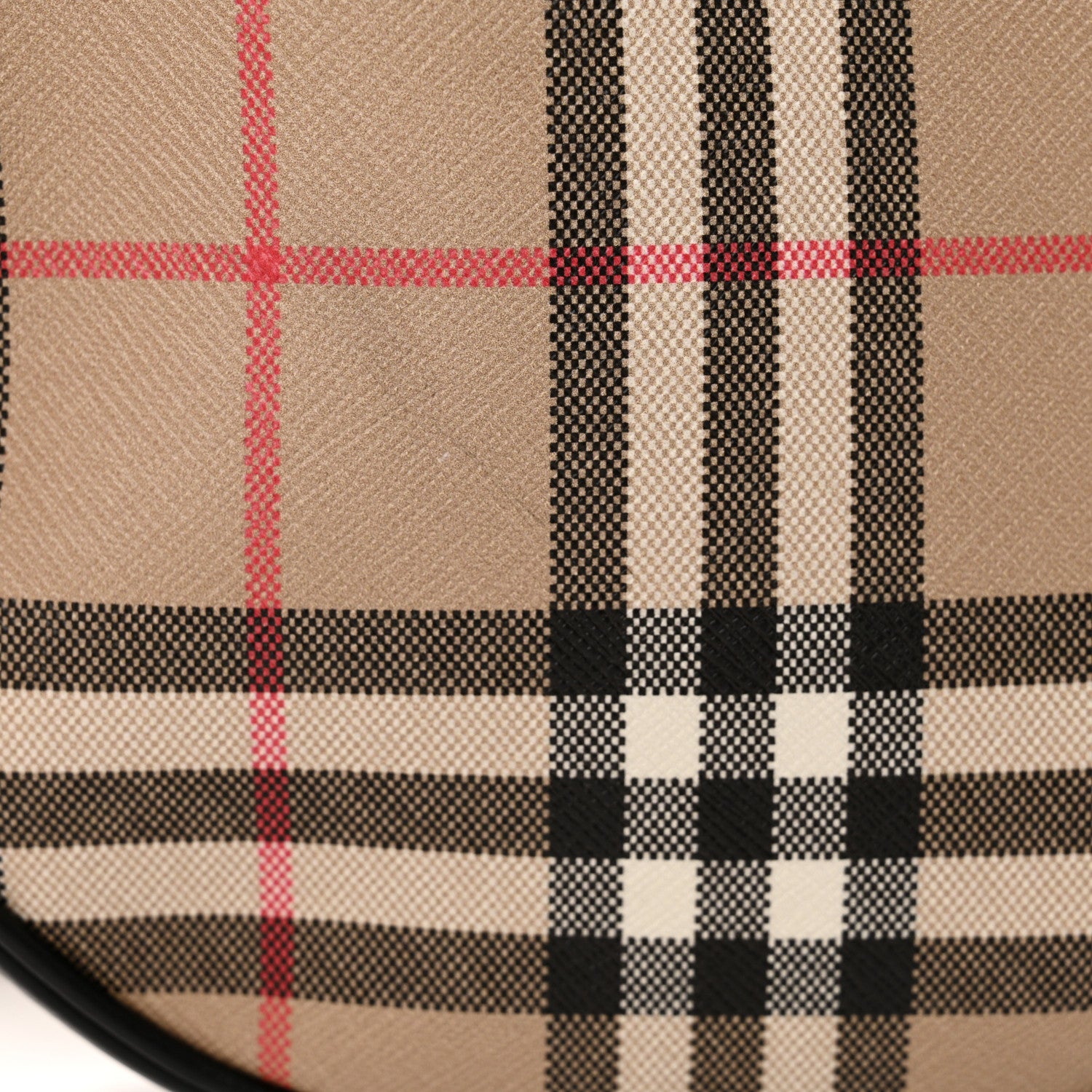 Burberry Vintage Check Canvas Calfskin Louise Bag Archive Beige Black 13 of 14