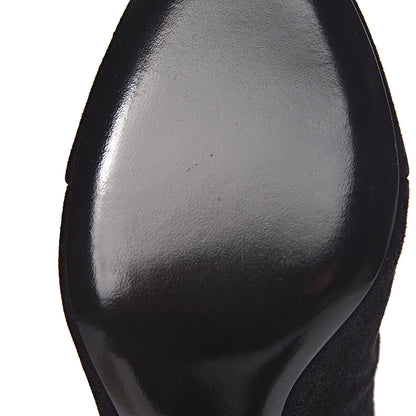 Louis Vuitton Suede Monogram Uniformes Cap Toe Chelsea 80mm Ankle Boots 37.5 Black 8 of 8