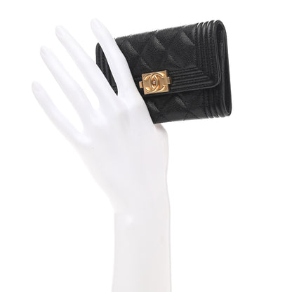 Chanel Caviar Quilted Boy Flap Card Holder Black 2 of 9