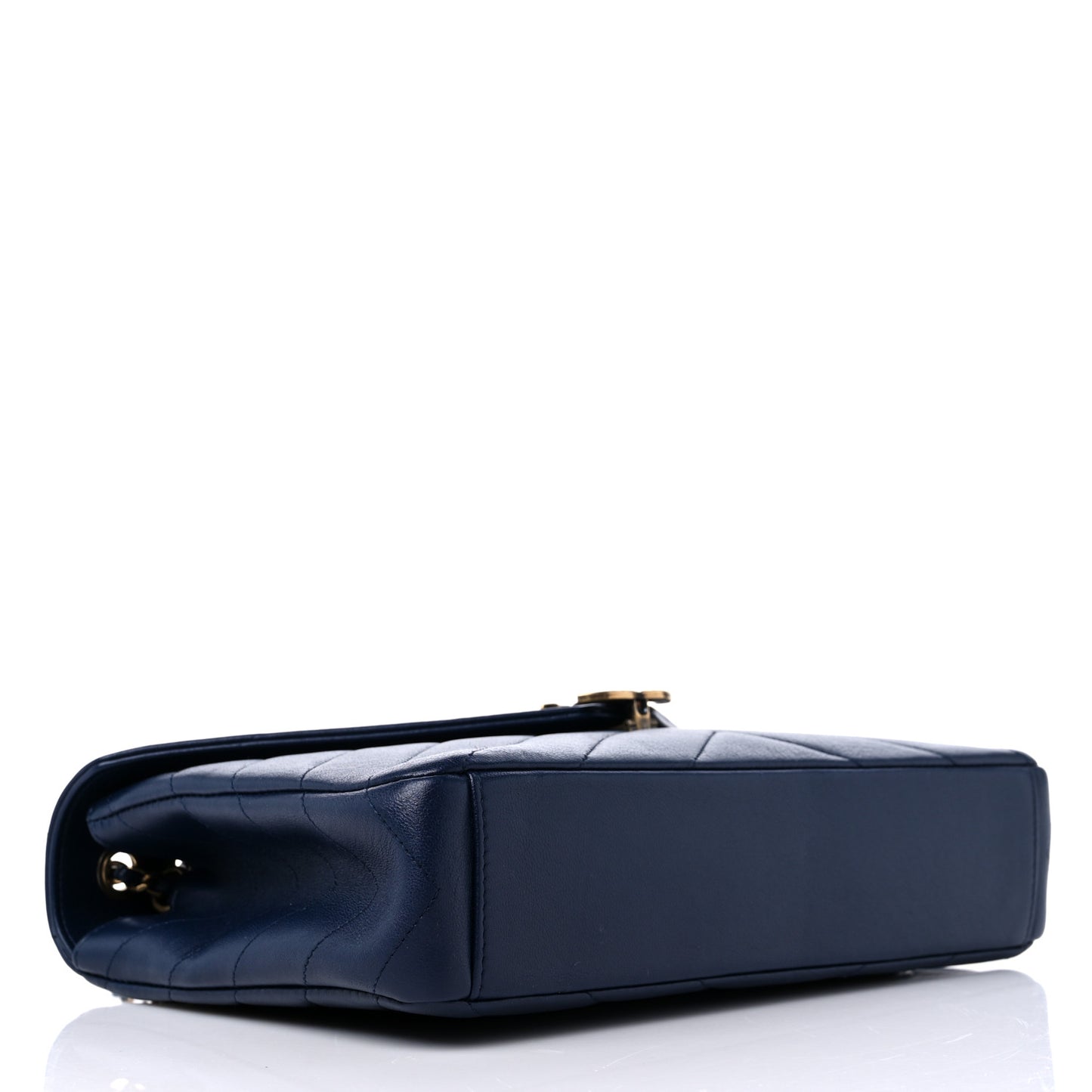 Lambskin Chevron Medium Coco Envelope Flap Navy