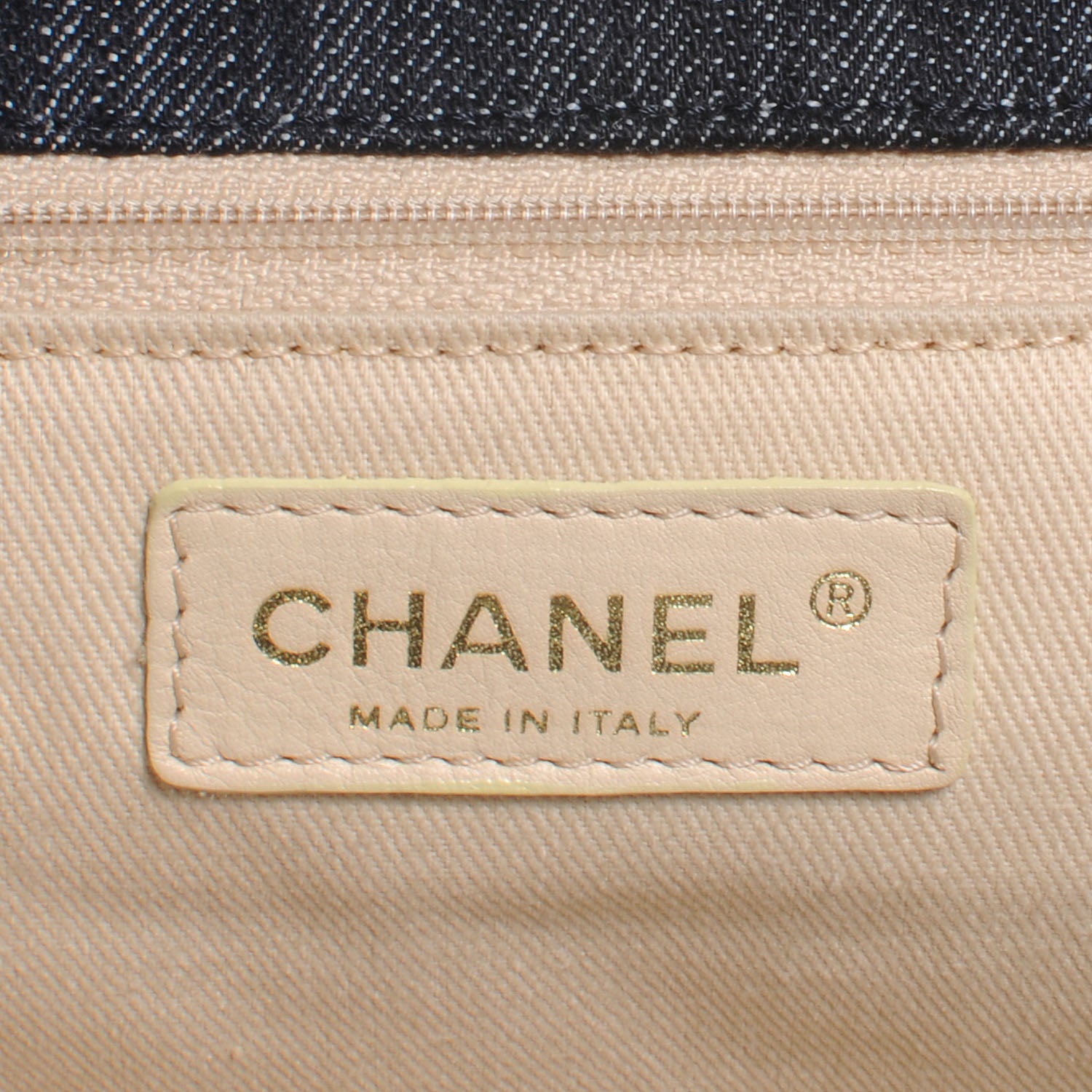 Chanel HANEL Denim Embroidered Night Flight Tote Blue 6 of 7