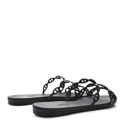 Hermes Rubber Chaine d'Ancre Rivage Sandals 37 Black 4 of 8