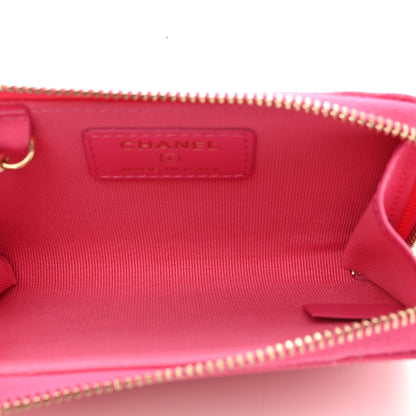 Chanel Caviar Quilted Zipped Key Holder Case Pink 5 of 7
