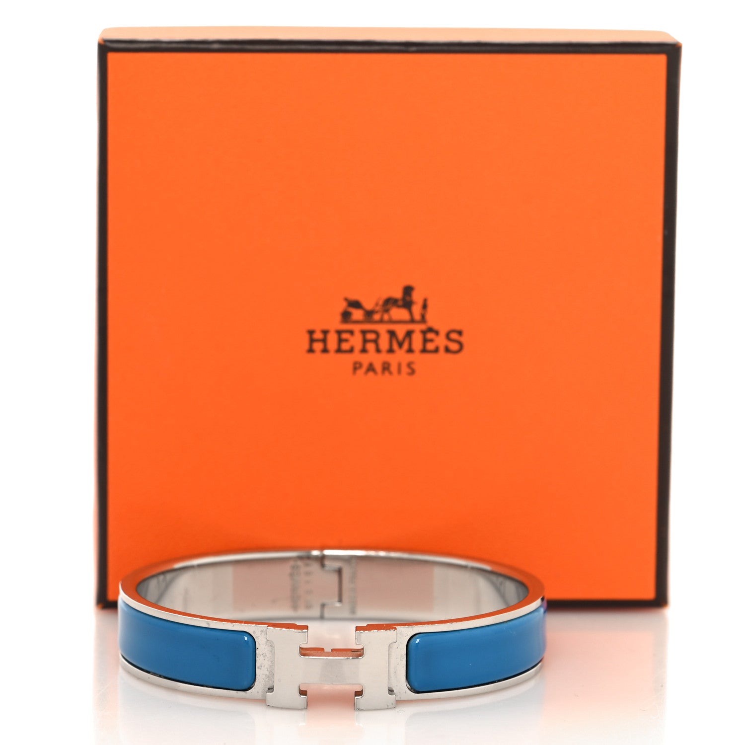Hermes Enamel Narrow Clic Clac H Bracelet PM Bleu Jodhpur 5 of 5