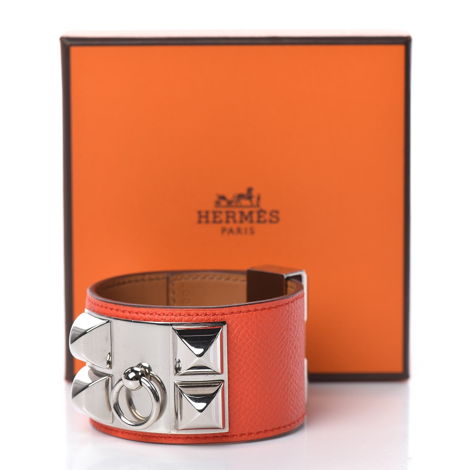 Hermes Epsom Collier de Chien CDC Bracelet S Orange Poppy 8 of 8