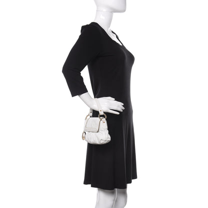 Fendi Calfskin Perforated Mini Chef Shoulder Bag White 2 of 9