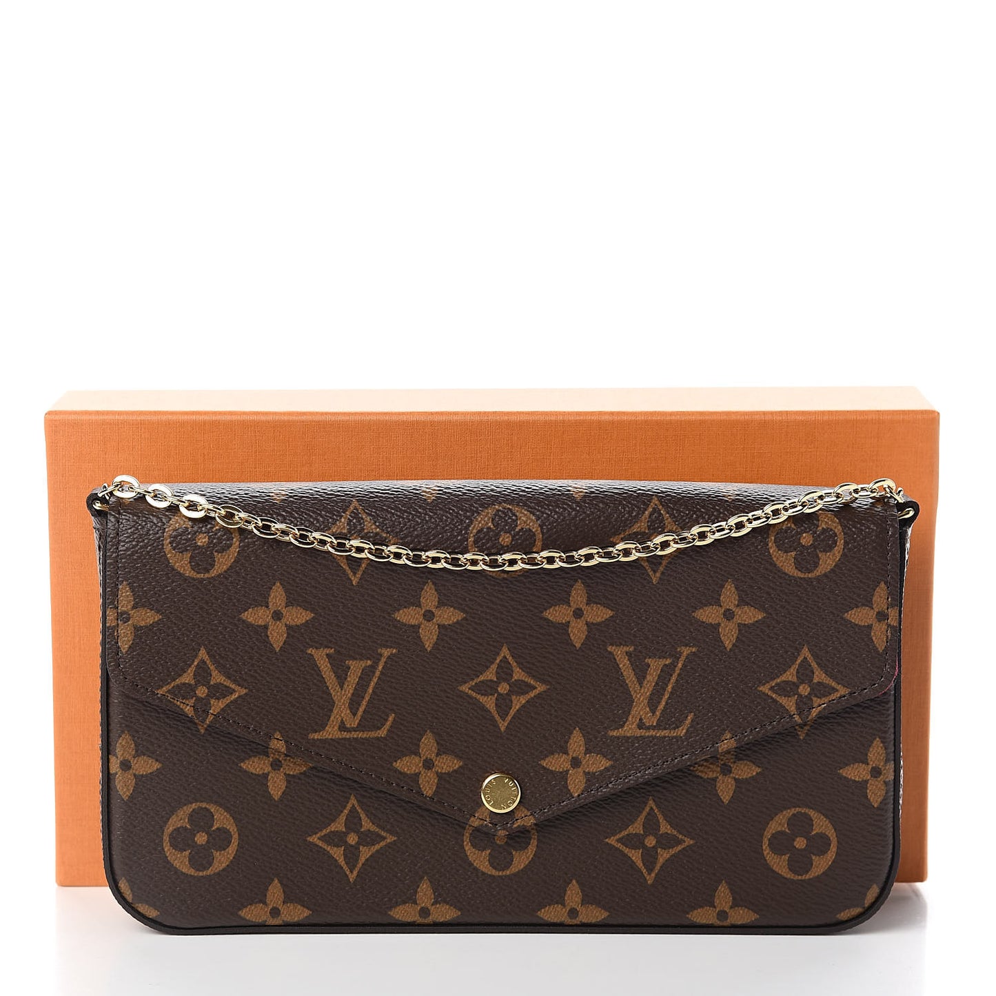 Monogram Pochette Felicie Chain Wallet Fuchsia