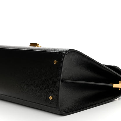 Saint Laurent Grain de Poudre Medium Classic Monogram Cassandra Top Handle Black 10 of 10