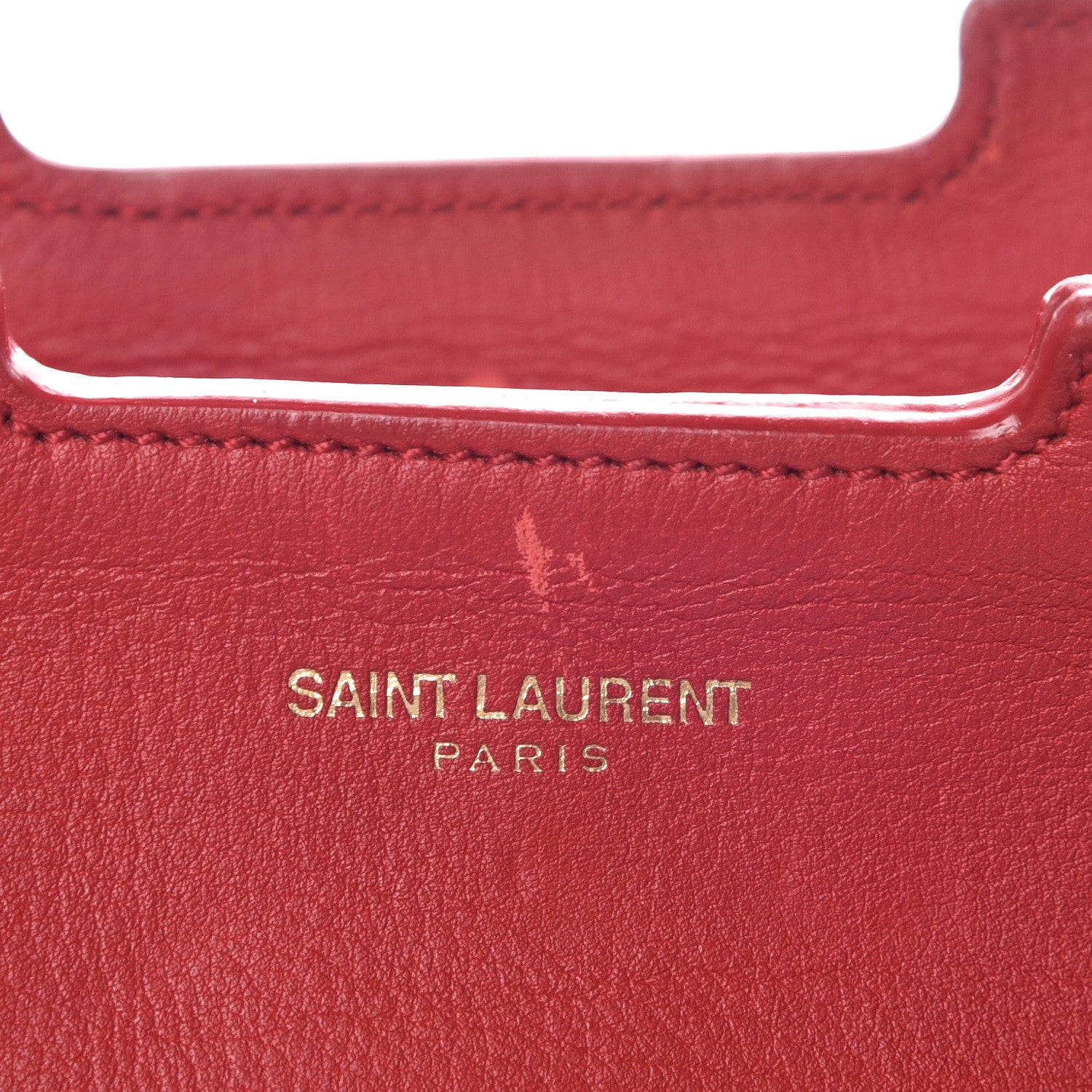 Saint Laurent Calfskin Small Classic Y Cabas Red 8 of 13