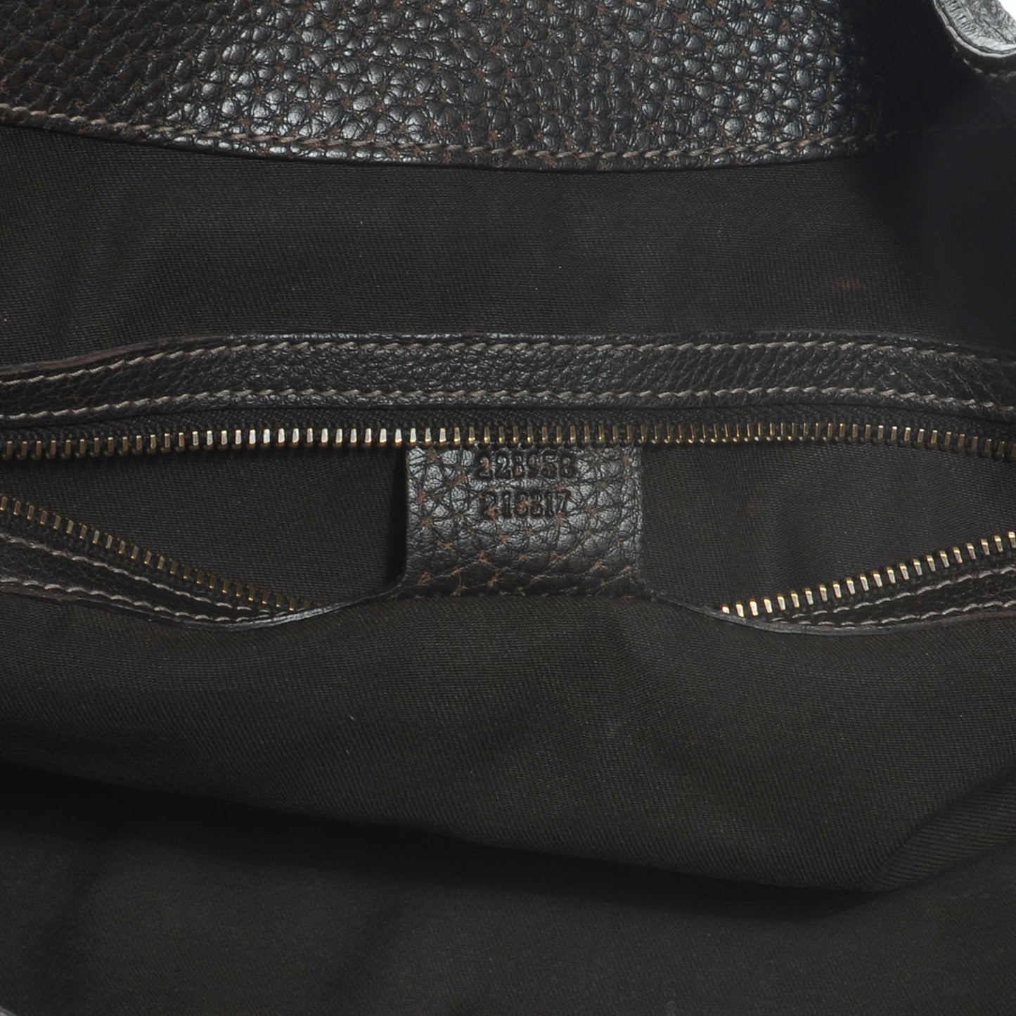 Guccissima New Pelham Large Shoulder Bag Dark Brown
