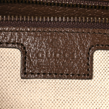 Gucci GG Supreme Monogram Textured Dollar Calfskin Web Ophidia Wristlet Shoulder Bag Beige Ebony New Acero 6 of 11