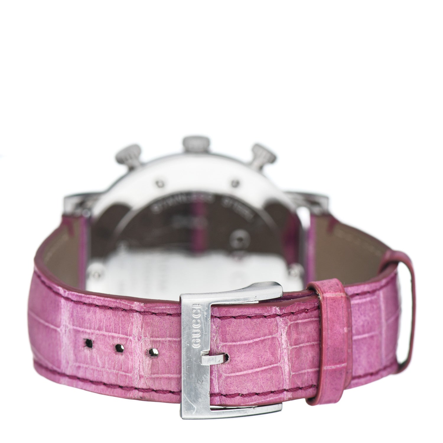 Gucci Stainless Steel Alligator Diamond Bezel 44mm G-Chrono Quartz Watch Pink 3 of 4