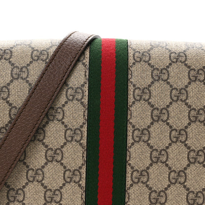 Gucci GG Supreme Monogram Web Small Ophidia Flap Messenger Bag Brown 8 of 10
