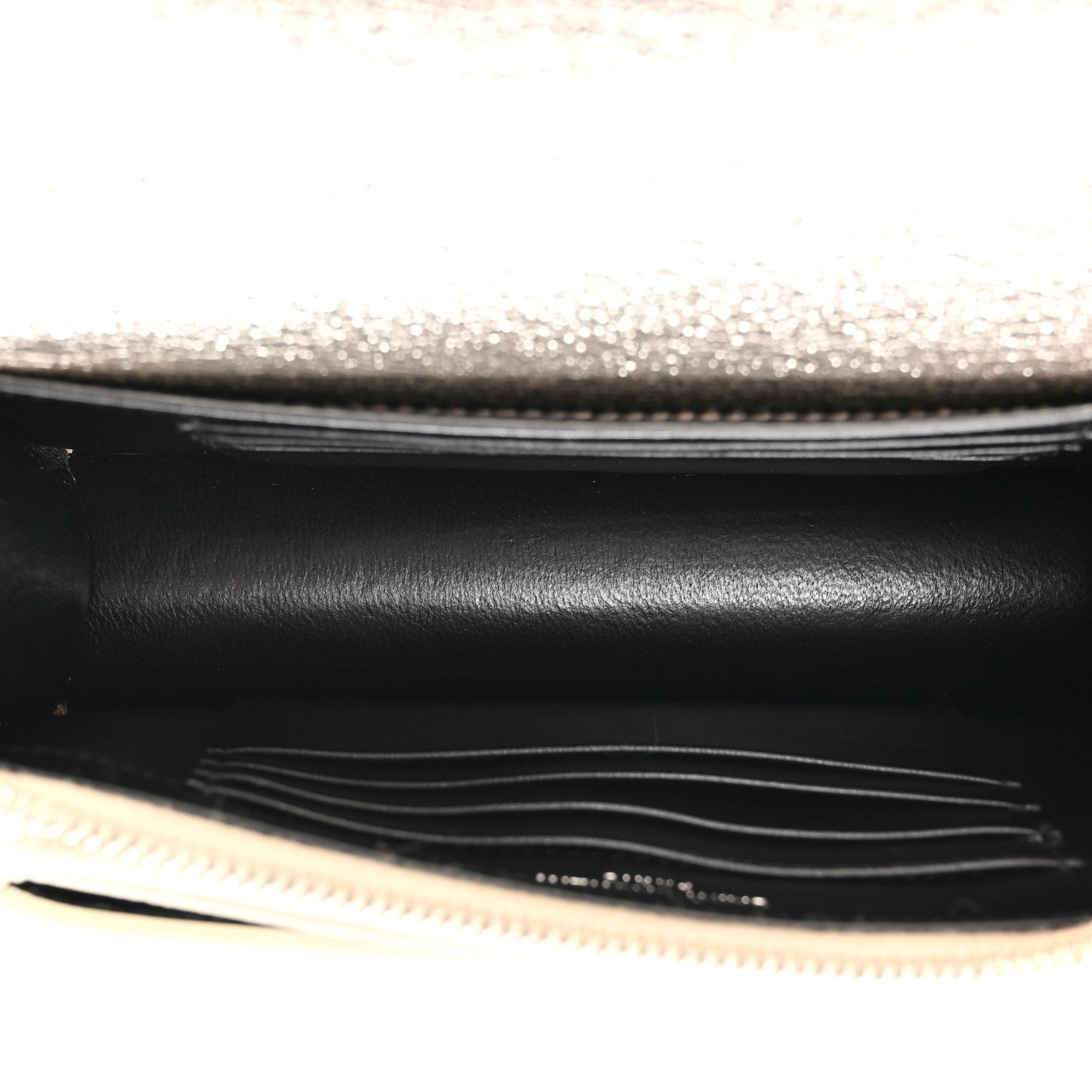 Saint Laurent Metallic Crackled Calfskin Monogram Sunset Chain Wallet Gold 5 of 11