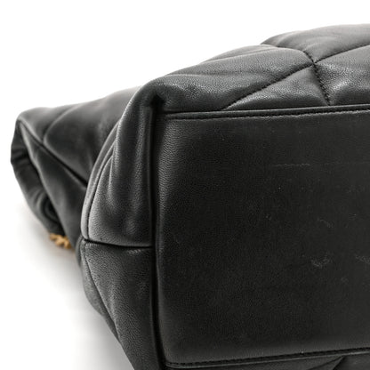 Saint Laurent Lambskin Quilted Medium Loulou Puffer Monogram Chain Satchel Black 13 of 16