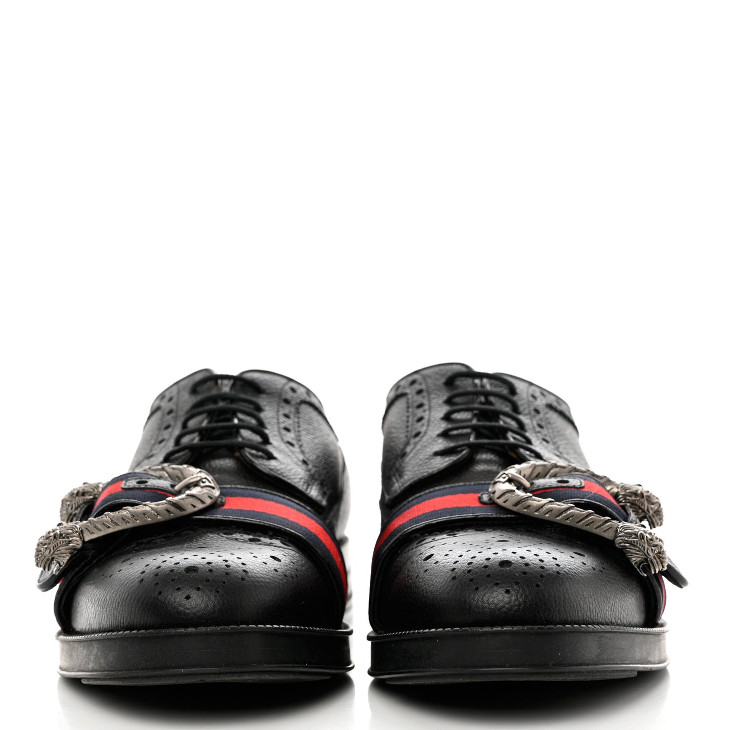Calfskin Web Mens Queercore Brogue Derby Loafers 9 Black