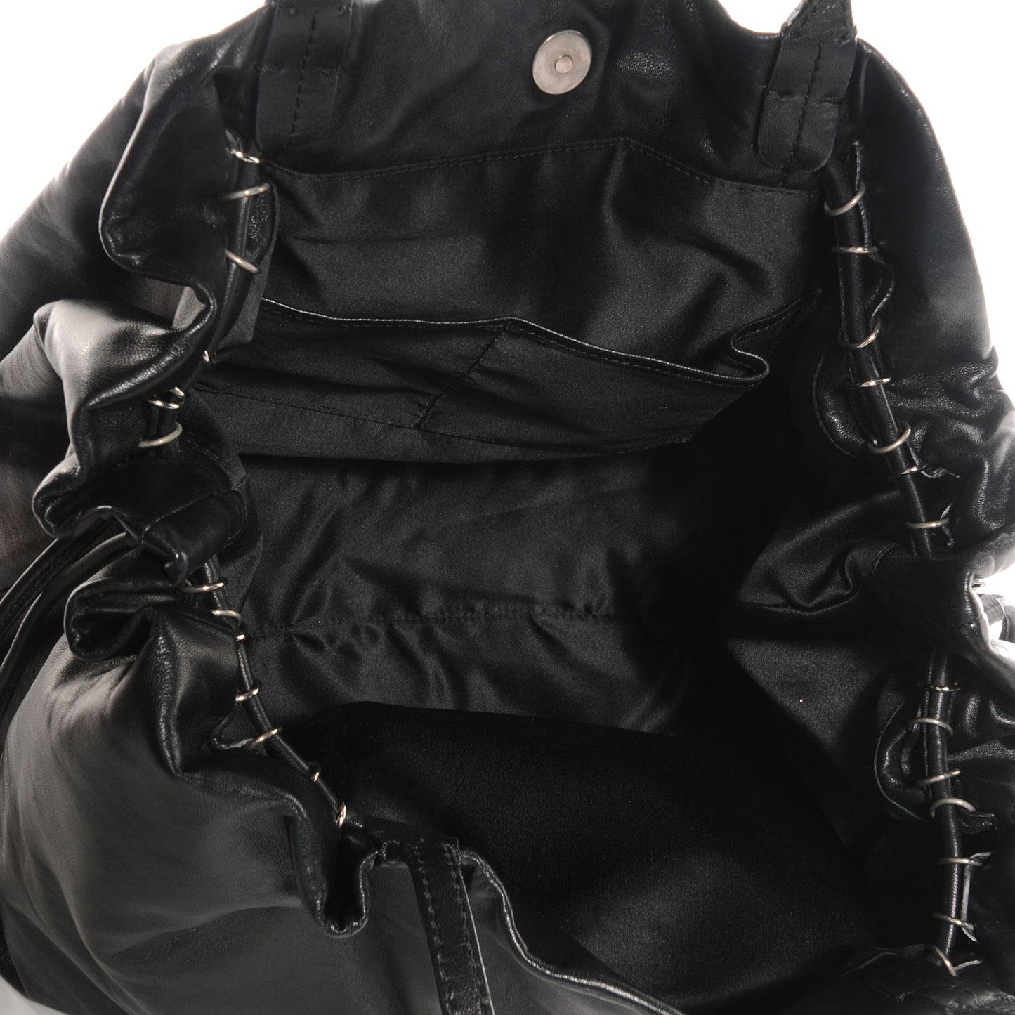 Nappa Leather Crystal Rose Glam Tote Black