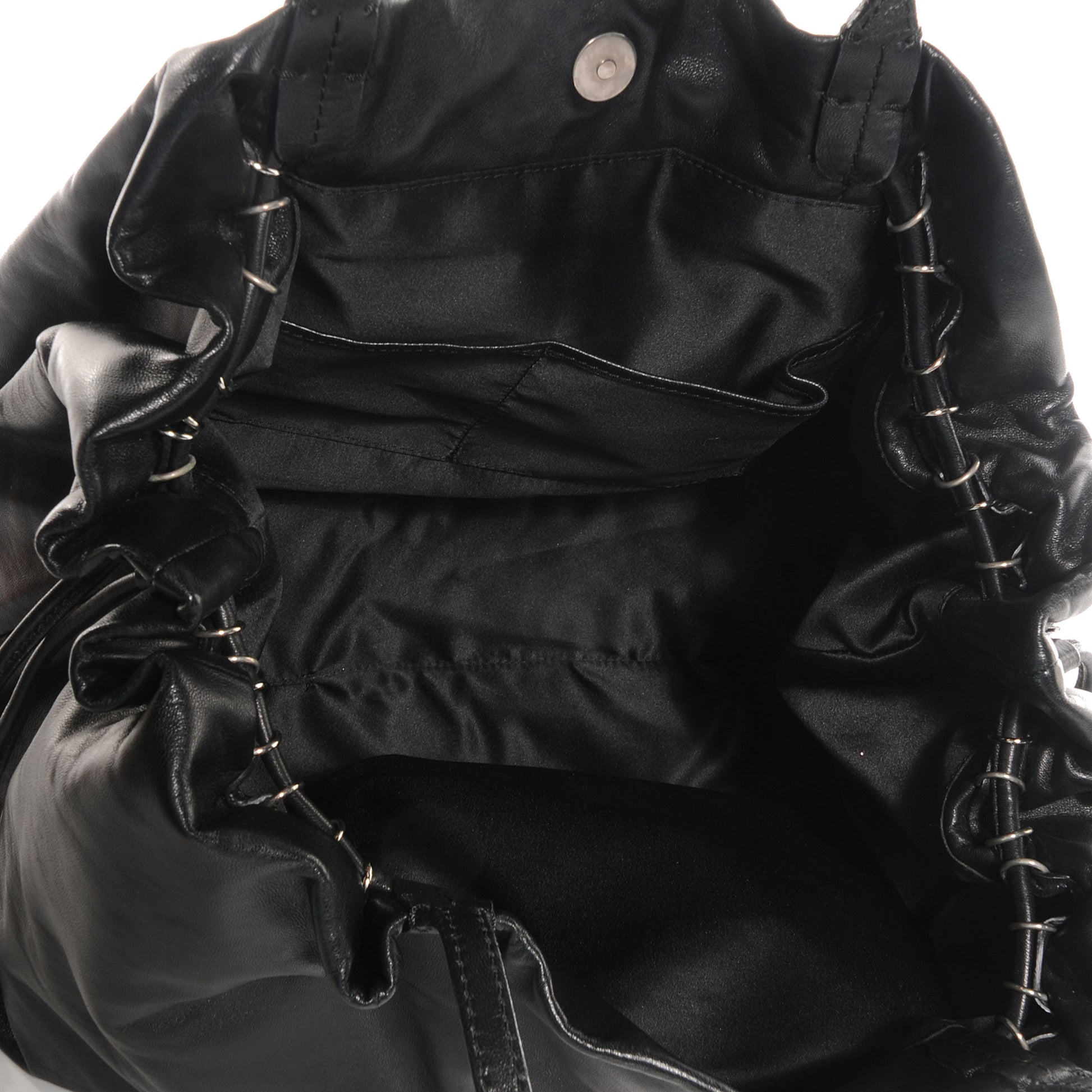 Valentino Garavani Nappa Leather Crystal Rose Glam Tote Black 5 of 8