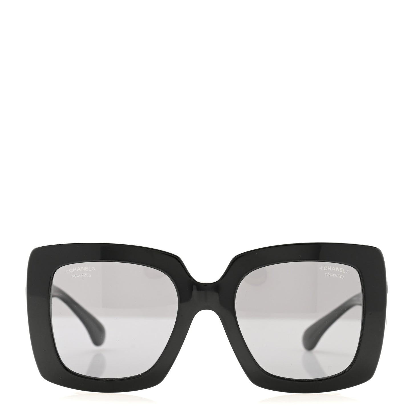 Acetate Calfskin Square Sunglasses 5474-Q Black