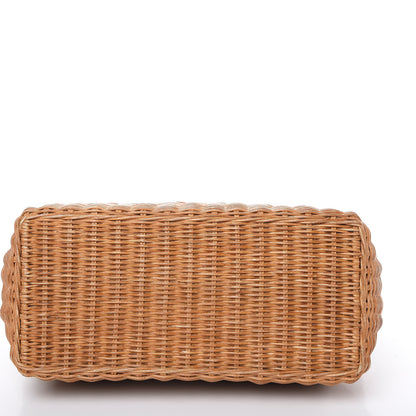 Miu Miu Nappa Matelasse Wicker Basket Bag White Miele 10 of 16