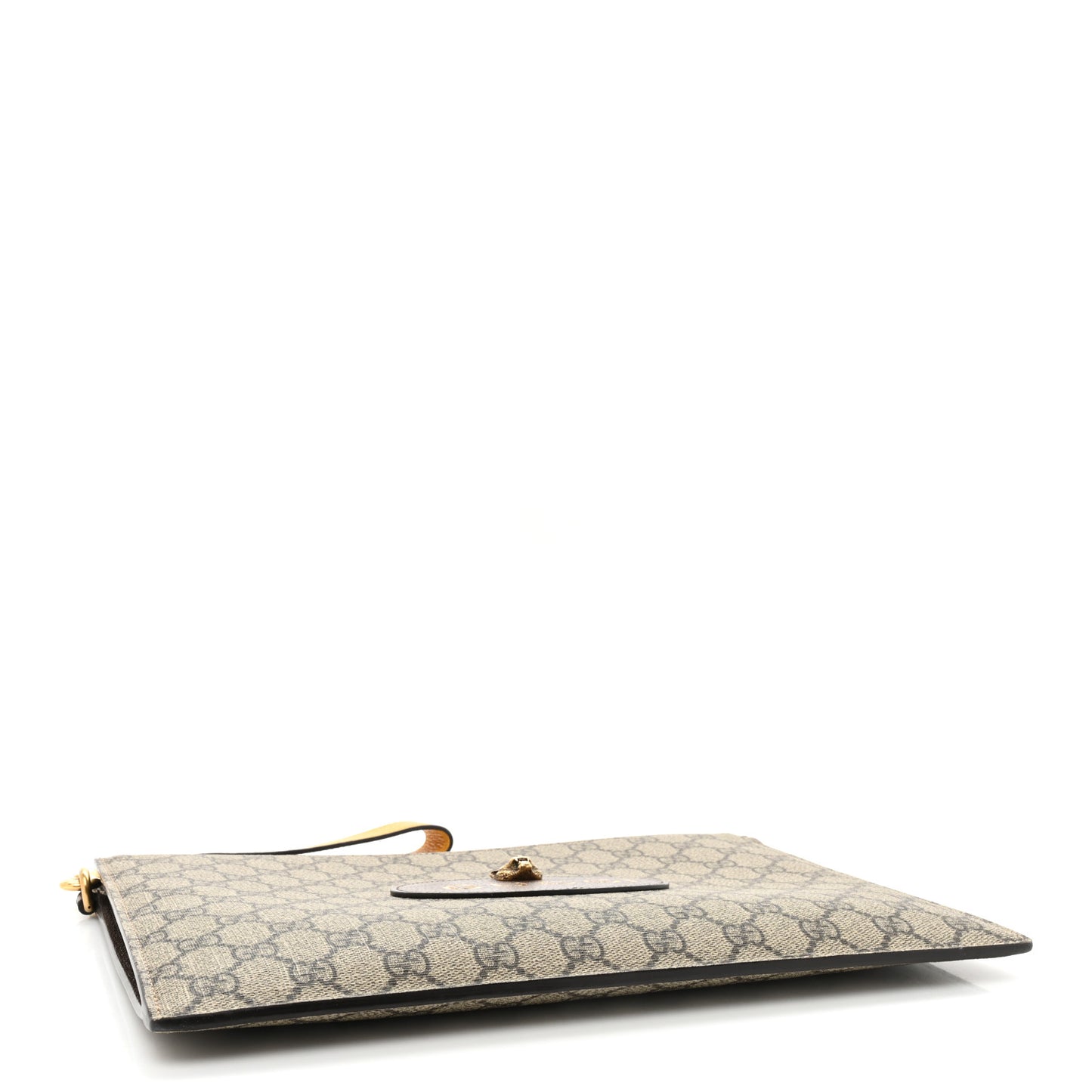 GG Supreme Monogram Neo Vintage Zip Wristlet Pouch Beige New Acero Crop