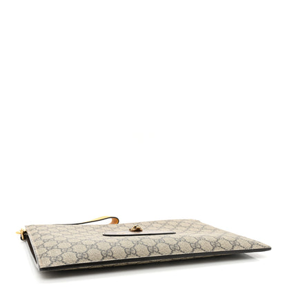 Gucci GG Supreme Monogram Neo Vintage Zip Wristlet Pouch Beige New Acero Crop 4 of 12