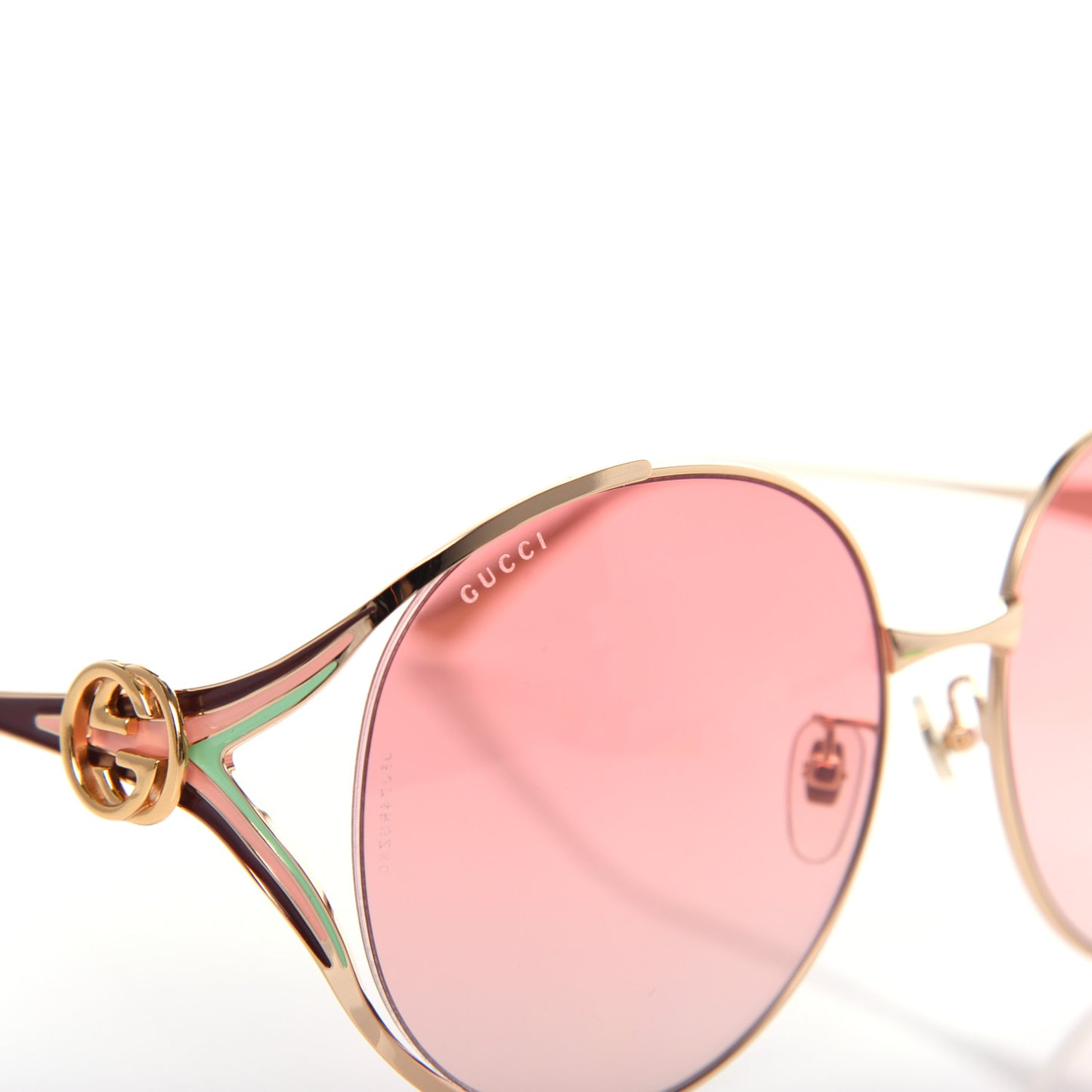 Metal Oversized Round Frame GG0225S Sunglasses Gold