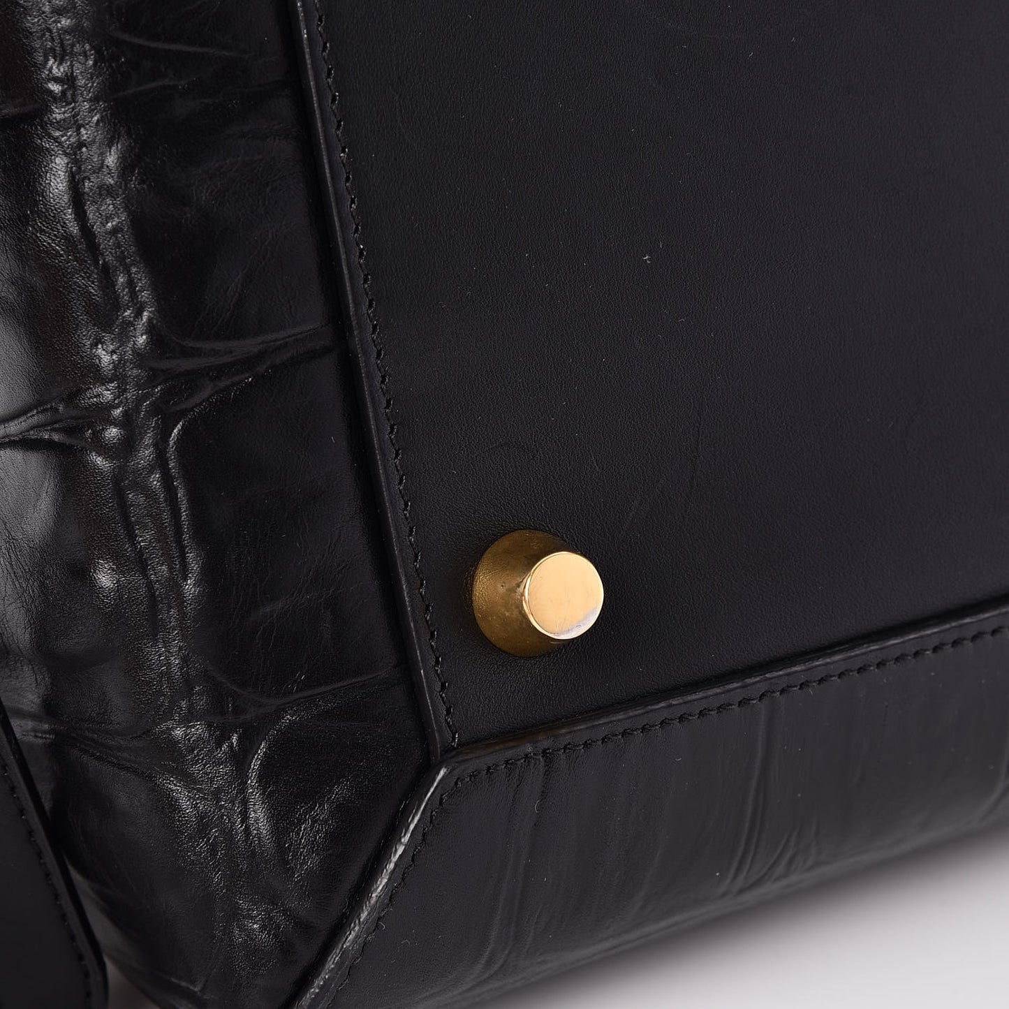 Calfskin Crocodile Embossed Small Belt Bag Black