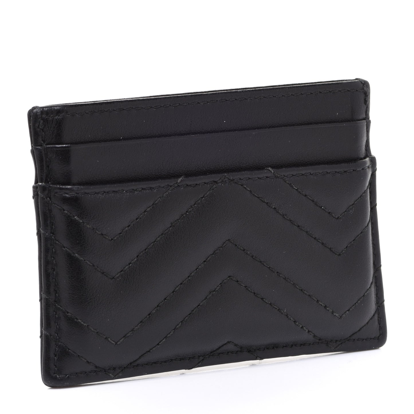 Calfskin Matelasse GG Marmont Card Holder Black