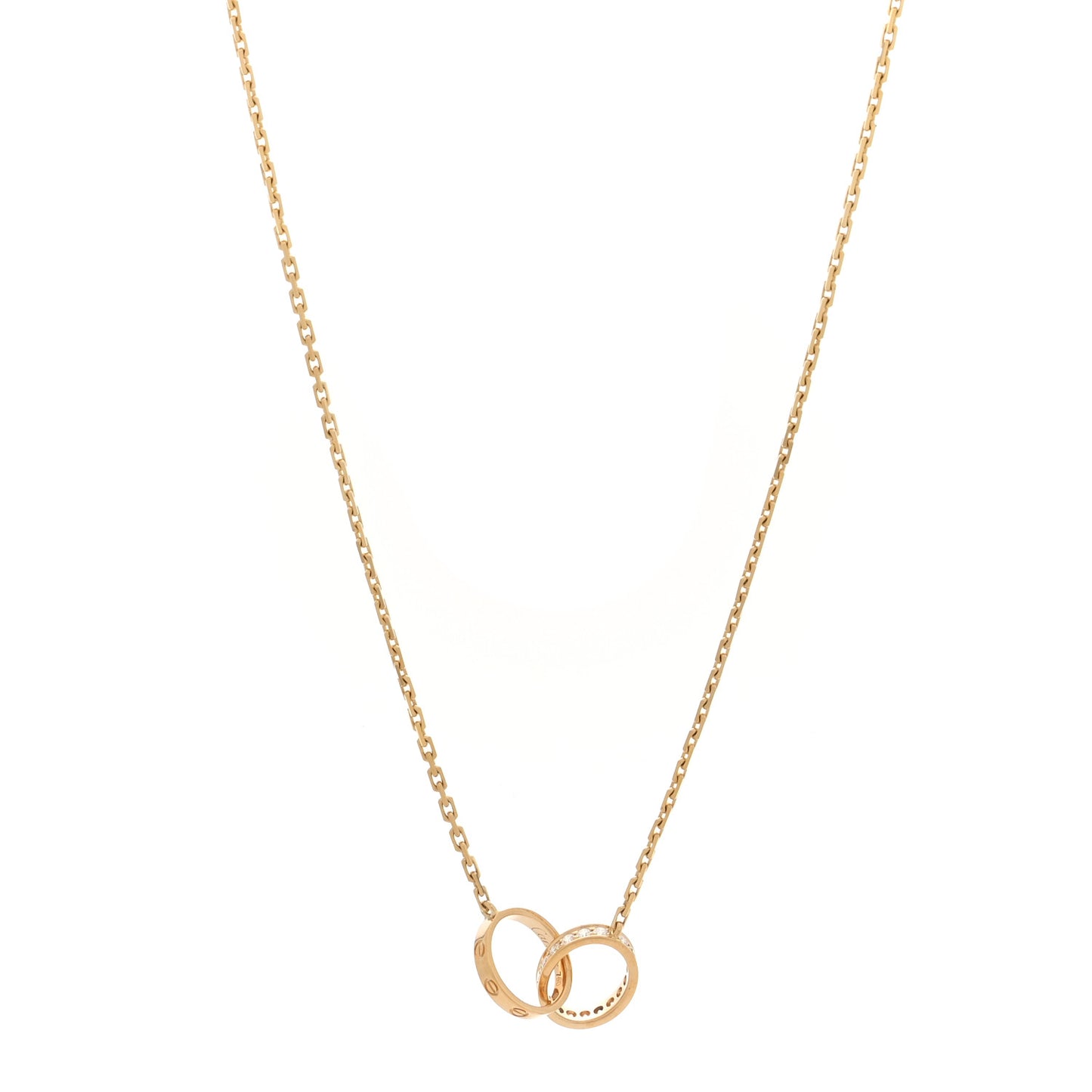 18K Yellow Gold Diamond Interlocking LOVE Necklace
