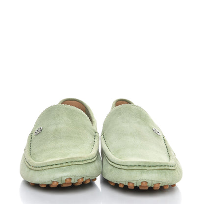 Gucci Suede Mens Driver Loafers 8.5 Light Green 2 of 10