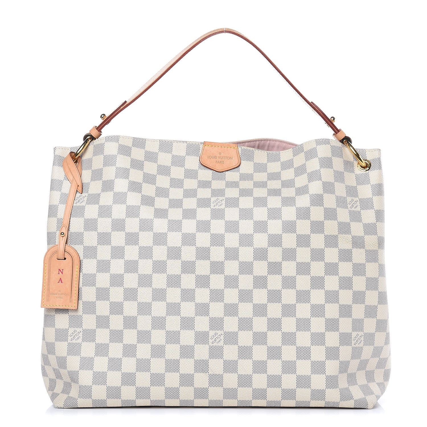 Louis Vuitton Damier Azur Graceful MM Rose Ballerine 1 of 15
