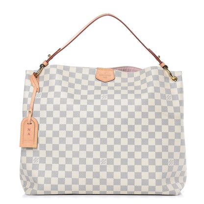 Louis Vuitton Damier Azur Graceful MM Rose Ballerine 1 of 15