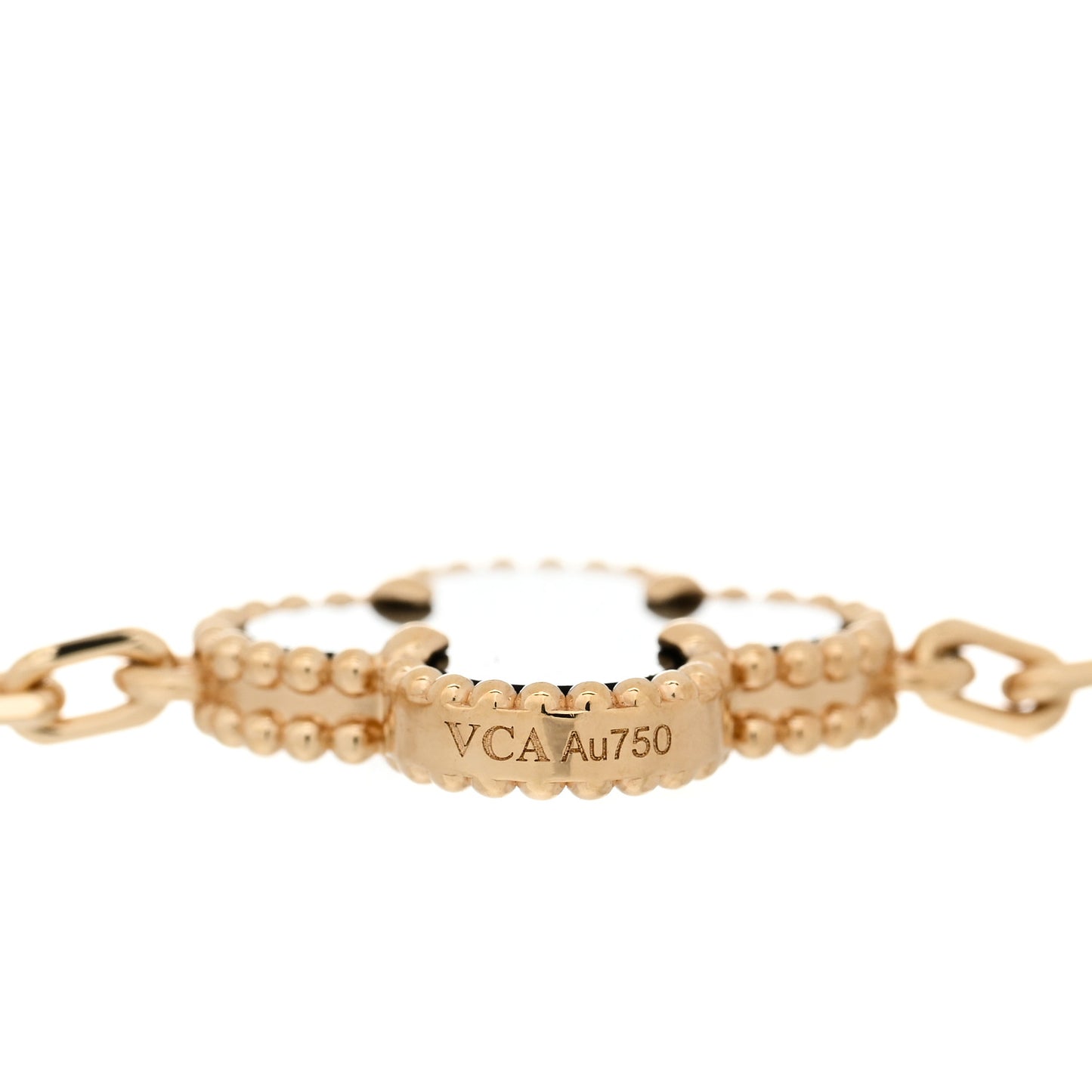 18K Yellow Gold Black Onyx 5 Motifs Vintage Alhambra Bracelet