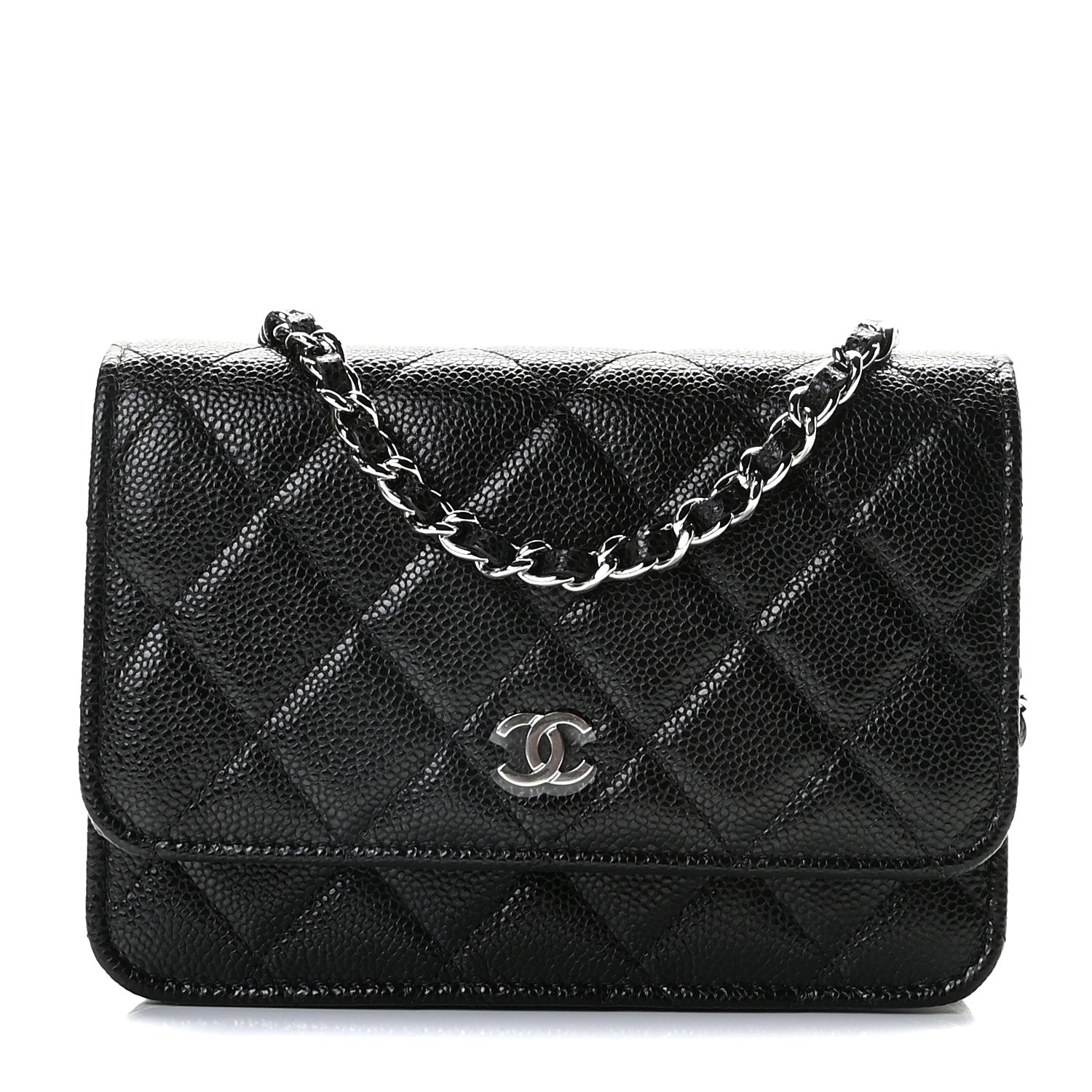 Chanel Caviar Quilted Mini Wallet On Chain WOC Black 1 of 12