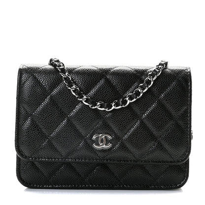 Chanel Caviar Quilted Mini Wallet On Chain WOC Black 1 of 12
