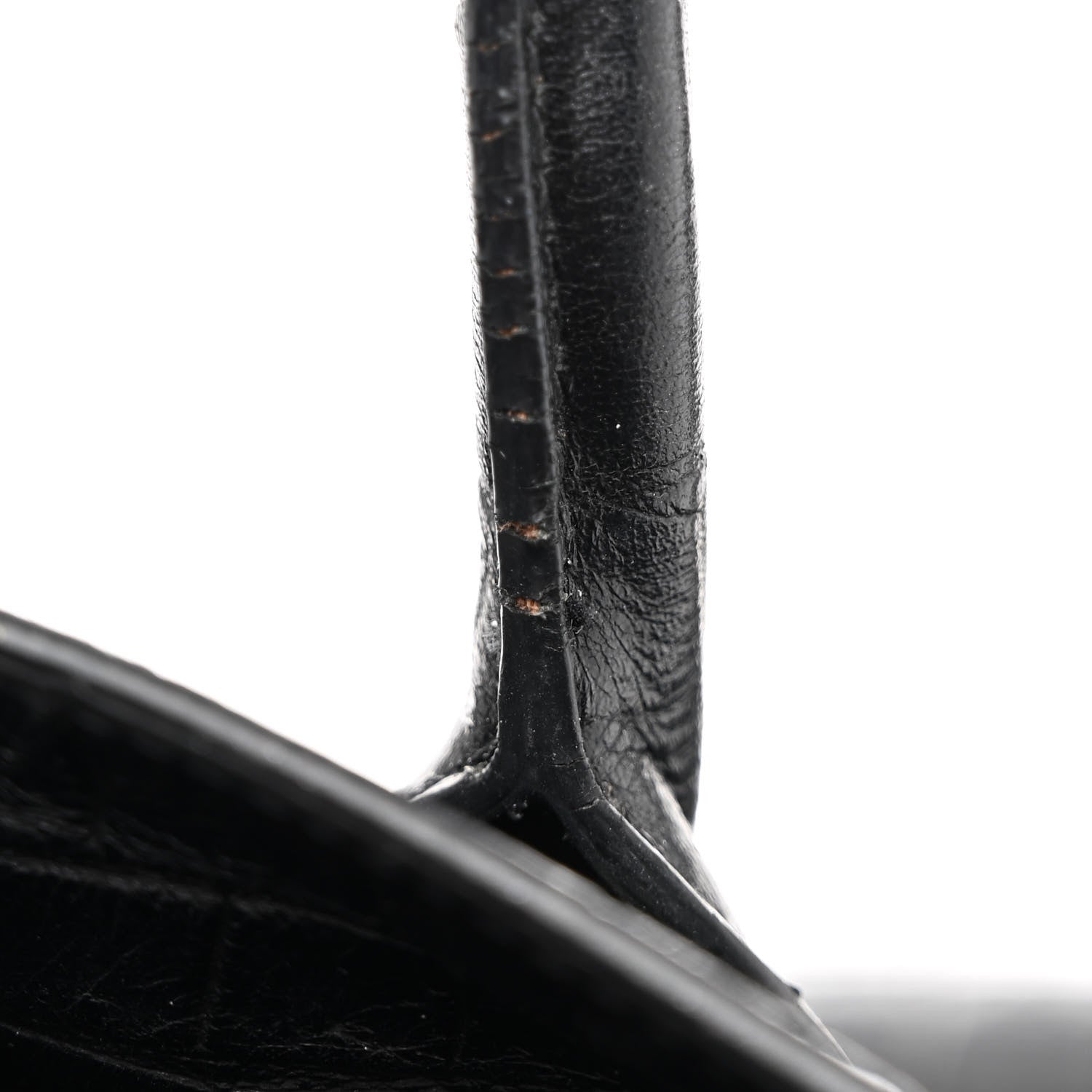 Saint Laurent Calfskin Crocodile Embossed Medium Supple Sac de Jour Black 13 of 14
